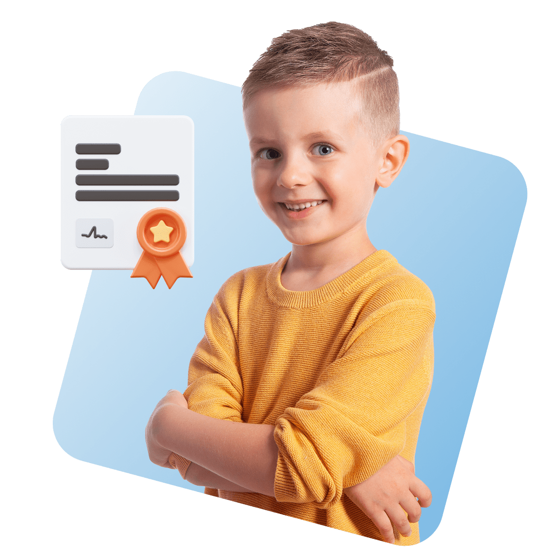 Homeschool Curriculum image 23 (name 3 Young Boy Yellow Shirt Certificate)