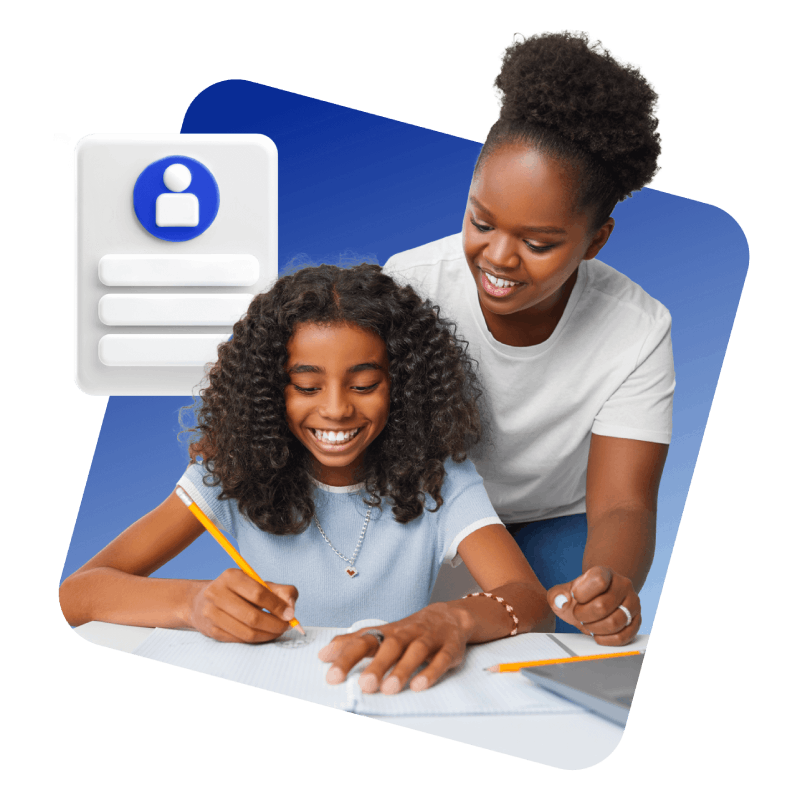 A woman and a girl collaborate on a computer, engaged in a productive learning experience together.